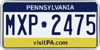 PA license plate MXP2475