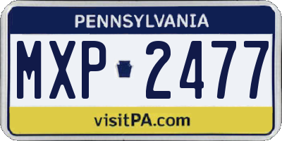 PA license plate MXP2477