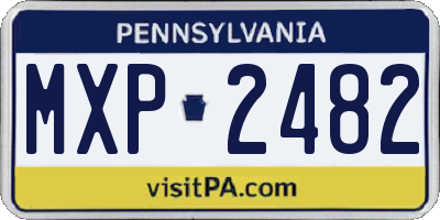 PA license plate MXP2482