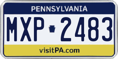 PA license plate MXP2483
