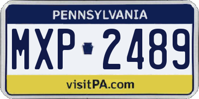 PA license plate MXP2489