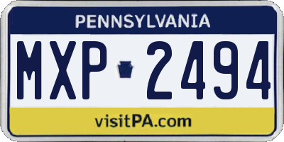 PA license plate MXP2494