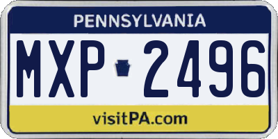 PA license plate MXP2496