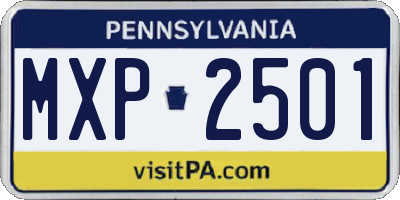 PA license plate MXP2501