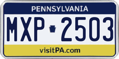 PA license plate MXP2503