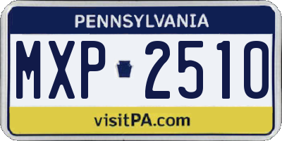 PA license plate MXP2510