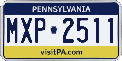PA license plate MXP2511