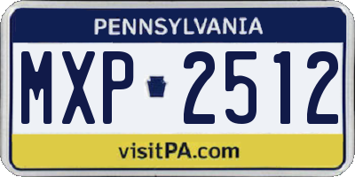 PA license plate MXP2512