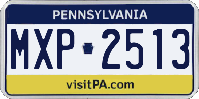 PA license plate MXP2513