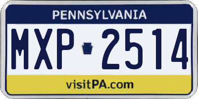 PA license plate MXP2514
