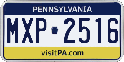 PA license plate MXP2516