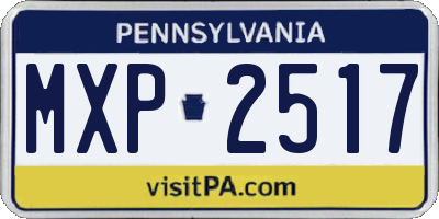PA license plate MXP2517