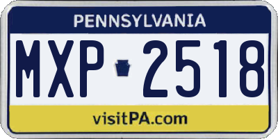PA license plate MXP2518