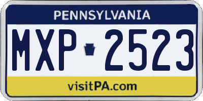 PA license plate MXP2523
