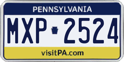 PA license plate MXP2524