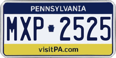 PA license plate MXP2525