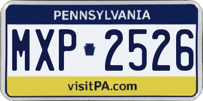 PA license plate MXP2526