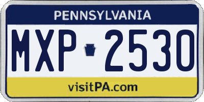 PA license plate MXP2530