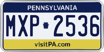 PA license plate MXP2536