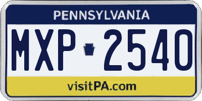 PA license plate MXP2540
