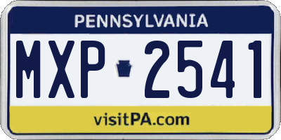PA license plate MXP2541