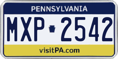 PA license plate MXP2542