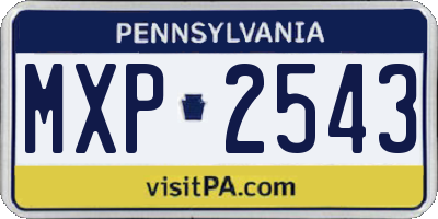 PA license plate MXP2543