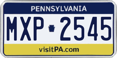 PA license plate MXP2545