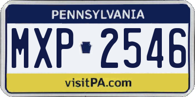PA license plate MXP2546
