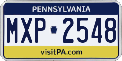 PA license plate MXP2548