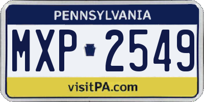PA license plate MXP2549