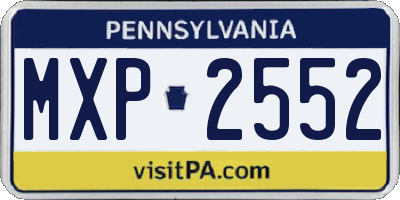 PA license plate MXP2552