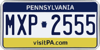 PA license plate MXP2555
