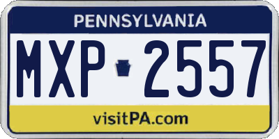PA license plate MXP2557