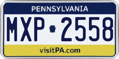 PA license plate MXP2558