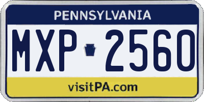 PA license plate MXP2560