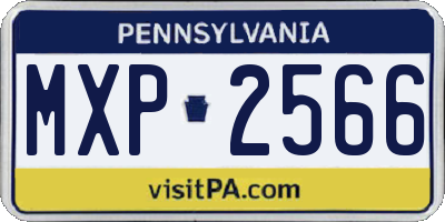 PA license plate MXP2566