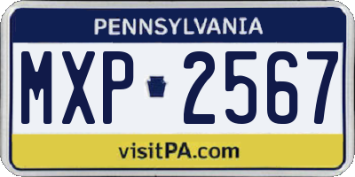 PA license plate MXP2567