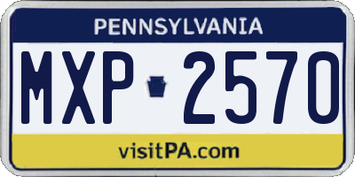 PA license plate MXP2570