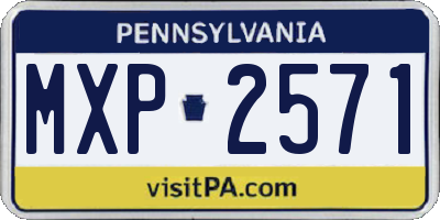 PA license plate MXP2571