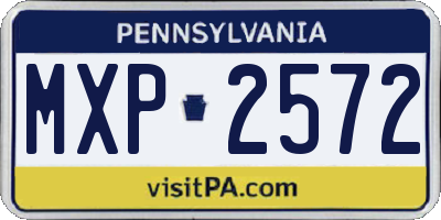 PA license plate MXP2572