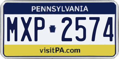 PA license plate MXP2574