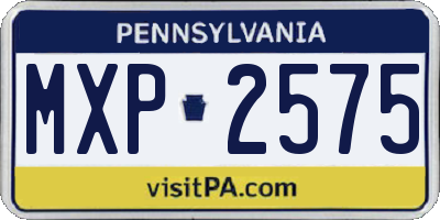 PA license plate MXP2575