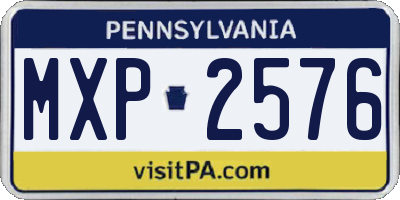 PA license plate MXP2576