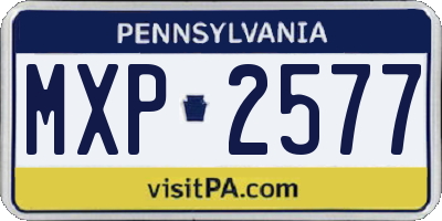 PA license plate MXP2577