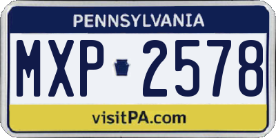 PA license plate MXP2578