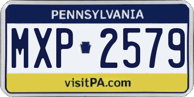 PA license plate MXP2579