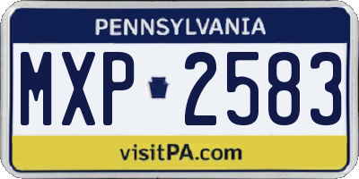 PA license plate MXP2583