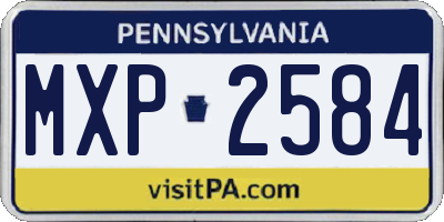 PA license plate MXP2584