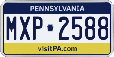 PA license plate MXP2588